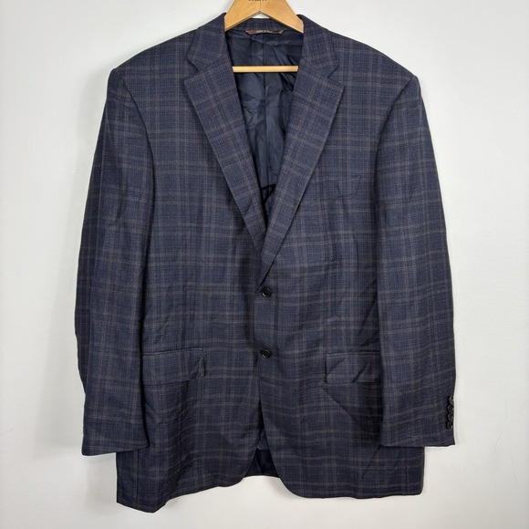 Canali Other - Canali Wool Plaid Sport Coat US 46L Navy Blazer